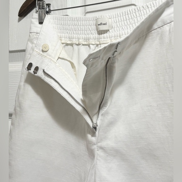 Aritzia Wilfred Alanya Linen Shorts High Rise White Linen Tencil Blend Size 4 - Picture 4 of 16
